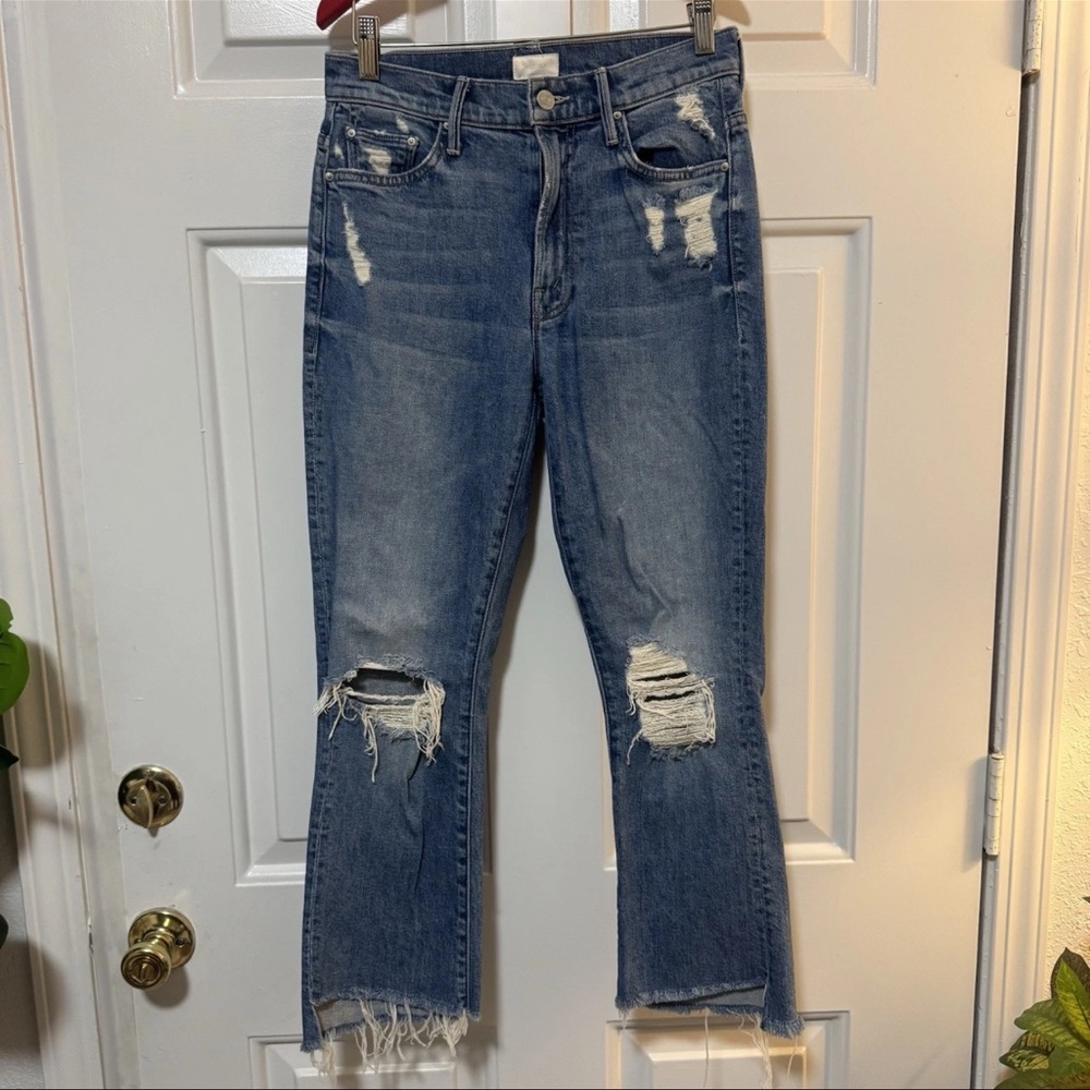 Mother Insider Crop Step Fray Hijacking The Runway Blue Size 27
